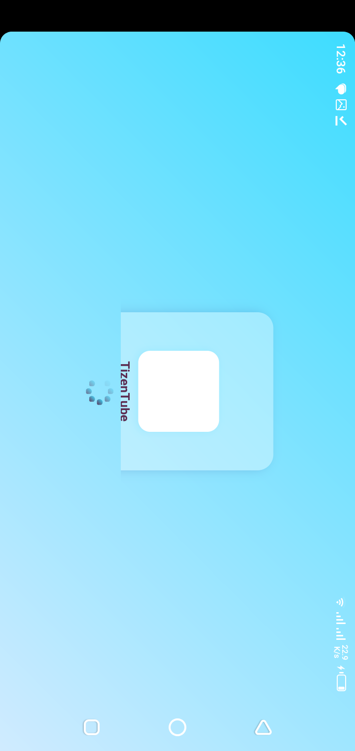 TizenTube home screen on a smart TV interface